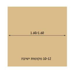 שולחן פלטת עץ מרובע 1.60 מטר ל 10 איש